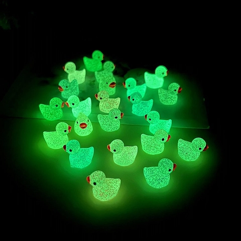 Miniature Resin Duck Figurines With Glitter For Micro Landscape Dollhouse Garden Decoration DIY Craft Accessories Cute Tiny Ornaments