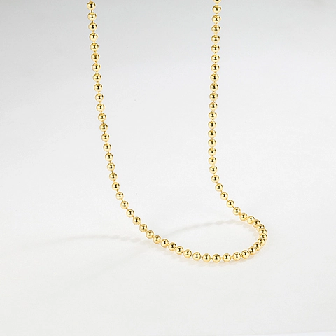Collar De Cadena De Bolas De Plata De Ley 925 Para Mujer Minimalista Bañado En Oro De 18 Quilates Cadena De Clavícula