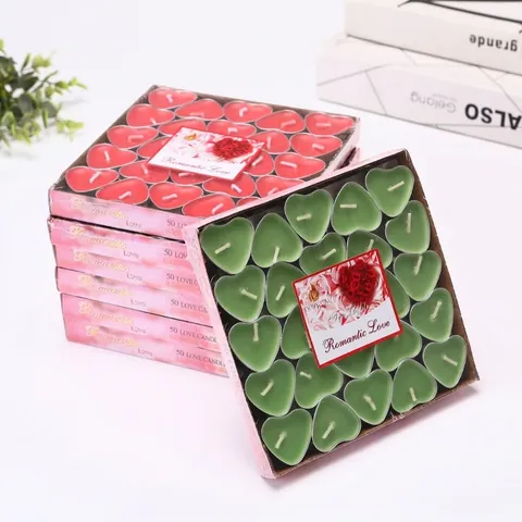 Heart Shaped Tea Light Candles Smokeless Vegetable Wax For Valentine Day Wedding Proposal Romantic Atmosphere Decoration