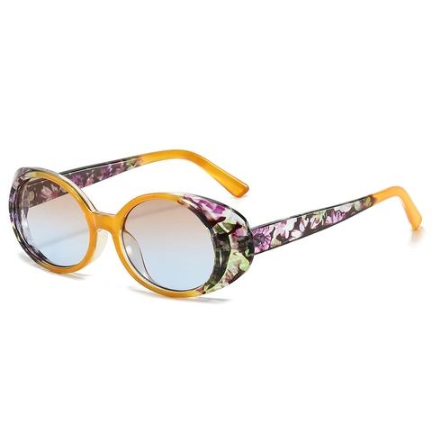 Oval Sunglasses PC Frame UV400 Protection Vintage Retro Style Floral Leopard Print Outdoor Travel Fashion Accessory