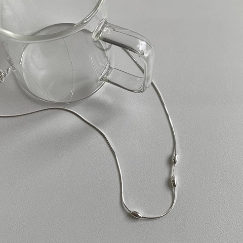 Minimalistische 925 Sterling Silber Halskette Schlangenkette Mit Drei Olivenperlen Geometrischer Schmuck Damen