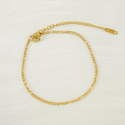 Cavigliera A Catena Figaro Acciaio Inossidabile Placcato Oro 18K Gioielli Di Moda Retro Per Donne