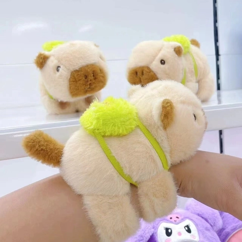 Plush Animal Slap Bracelet Soft Wristband Toy Capybara Panda Koala Fox Shape Kids Girls Gift Wrist Accessory Novelty