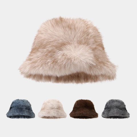Cappello Da Pescatore In Pelliccia Sintetica Da Donna Peluche Lungo Soffice Inverno Caldo Antivento All Aperto Casual