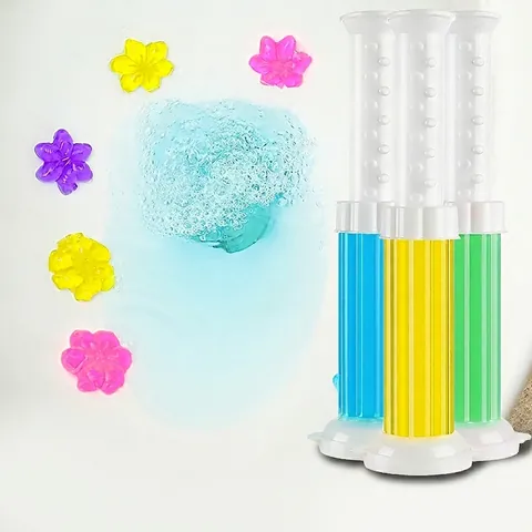 Timbro Gel WC Deodorante Pulizia Bagno Design Fiore Profumato Applicatore Pistone Plastica Profumo Lunga Durata