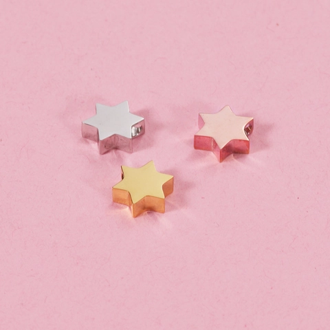 Star Of David Beads 304 Stainless Steel Mirror Polished Hexagram Charms For DIY Jewelry Making Accessories