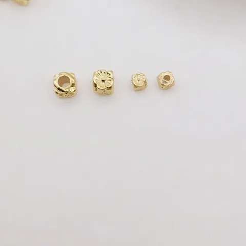 Cuentas De Aleación Estilo Oro Antiguo Vintage Cuadradas Flor DIY Pulsera Collar Fabricación De Joyas Accesorios Separadores