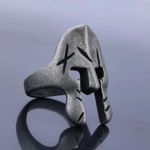 Spartaner Krieger Helm Maske Ring Edelstahl Vintage Punk Distressed Biker Schmuck Retro Gothic Ringe Für Männer