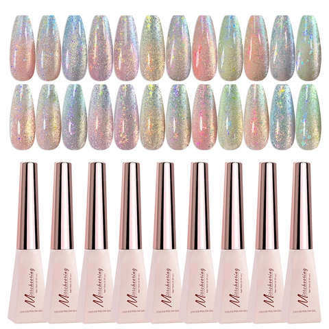 Esmalte De Uñas En Gel Ojo De Gato Aurora Hielo Triturado Brillo Magnético UV LED Manicura Profesional Salón Arte