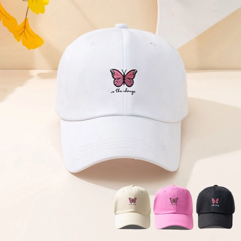 Cappellino Da Baseball In Cotone Ricamo Farfalla Be The Change Citazione Cappello Da Sole Regolabile Per Outdoor Casual Donne Uomini