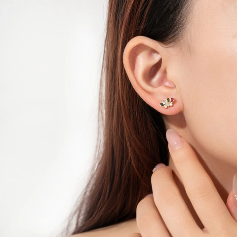 S925 Sterling Silver Crown Stud Earrings For Women Zirconia Inlaid Gold Silver Plated Elegant Fashion Jewelry Earring Gift