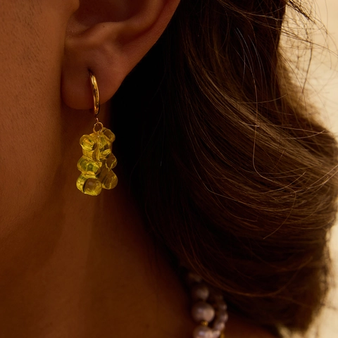 Gummy Bär Creolen Bunte Transparente Harz Anhänger 18K Vergoldeter Edelstahl Y2K Mode Schmuck Für Damen