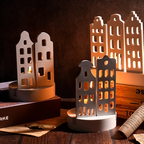 Europese Architectuur Huisvormige Siliconen Mal Voor DIY Kaarshouder Aroma Wax Gips Home Decor Knutselgereedschap