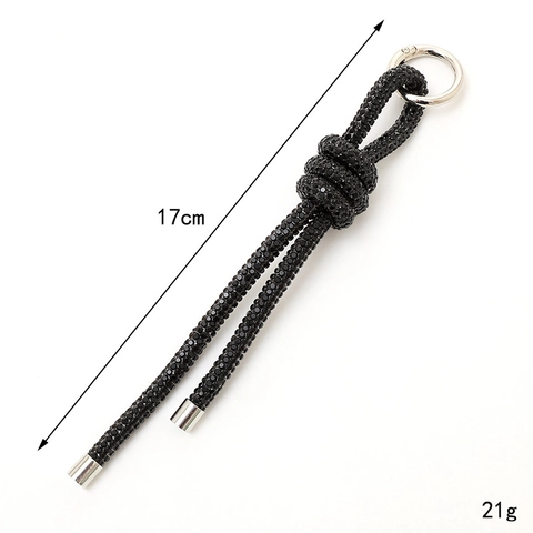Luxury Rhinestone Knot Keychain For Women Car Key Ring Bag Charm DIY Sparkling Crystal Chain Pendant Accessories