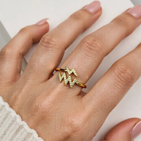 Adjustable Open Ring Copper Cubic Zirconia Leaf Star Flower Lightning Shaped Fashion Minimalist Jewelry For Women