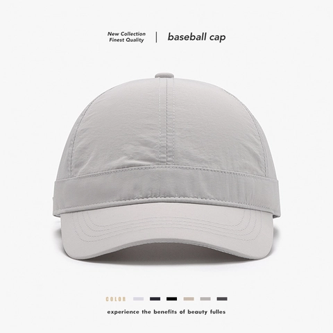 Short Brim Baseball Cap Quick Dry Breathable Outdoor Sports Sun Protection Adjustable Solid Color Minimalist Unisex
