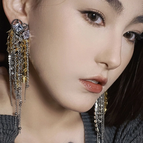 Luxury Alloy Wheat Spike Tassel Dangle Earrings For Women Vintage Gold Silver Rhinestone Rose Drop Earrings 925 Silver Post Jewelry
