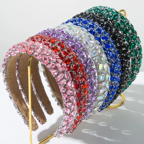 Cerchietto Imbottito Barocco Con Strass In Cristallo Lusso Scintillante Cerchio Per Capelli Per Donna Festa Matrimonio Banchetto