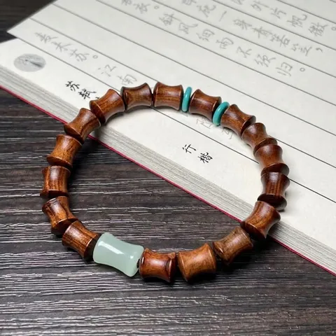 Schwarzes Palisander Holz Armband Neuer Chinesischer Stil Zen Gebetsperlen Für Herren Damen Ethnischer Lotus Schnitzerei