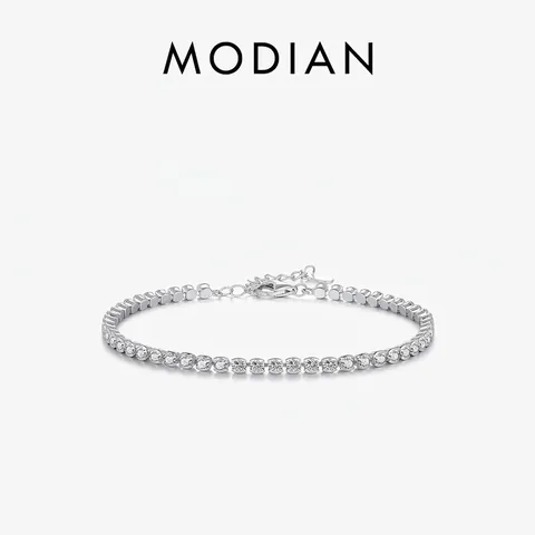 Pulsera Tennis De Plata De Ley 925 Para Mujer Circonita Cúbica Brillante Cadena Ajustable Joyería Fina