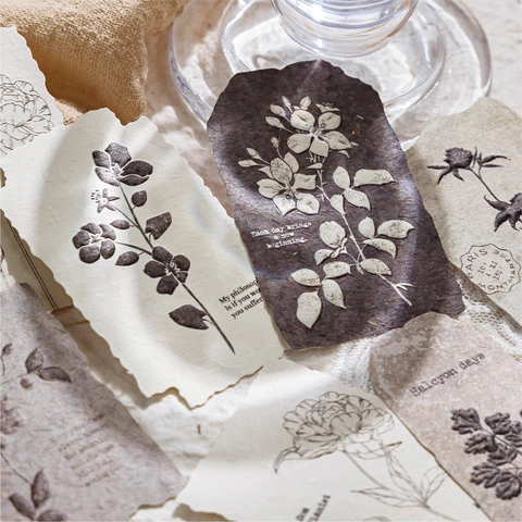 Serie Forest Overture Vintage Blocchetti per Appunti Scatola di Fiammiferi Carta Profumata All'erba Stampa a Rilievo Adesivi Decorativi