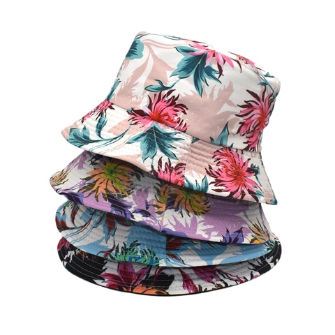 Bucket Hat Mit Blumenmuster Wendbar Sonnenhut Polyester Breite Krempe Outdoor Strand Reise Sommer Für Herren Damen