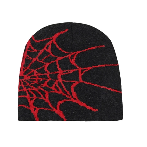 Y2K Spinnennetz Jacquard Beanie Für Herren Damen Hip Hop Streetwear Acryl Strickmütze Warme Wintermütze Dunkle Ästhetik Accessoire