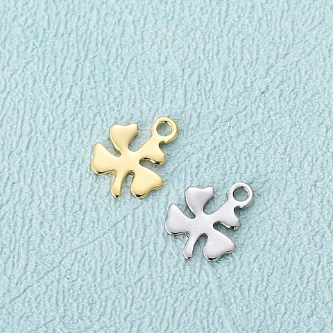 Polished Stainless Steel Four Leaf Clover Pendants Flower Petal Charms DIY Jewelry Making Accessories For Crafting