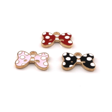 Colgantes De Lazo Con Lunares Aleación De Zinc Esmalte Gota De Aceite Para Hacer Joyas DIY Accesorios De Pendientes