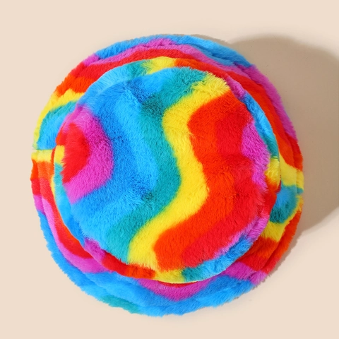 Bunte Regenbogen Plüsch Anglerhut Kunstpelz Winter Warm Streifen Leopard Druck Outdoor Mode Unisex Für Damen Herren