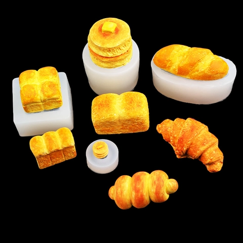Brot Silikonform Realistische Croissant Toast Muffin Form Für Handwerk Backen Fondant Ton Seife Kerze Dekorieren