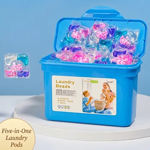 Concentrated Laundry Pods Multi Effect Stain Removal Long Lasting Fragrance Water Soluble Capsules Household Cleaning Care