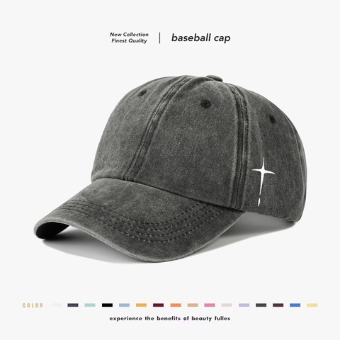 Cappello Da Baseball In Cotone Lavato Con Ricamo A Stella Stile Vintage Protezione Solare Per Esterni Per Uomini Donne
