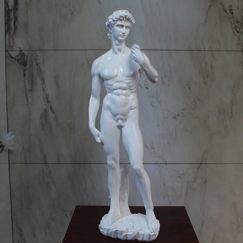 David Statue Sculpture Classical Art Resin Figurine For Home Living Room Office Desktop Decor Nordic Style White