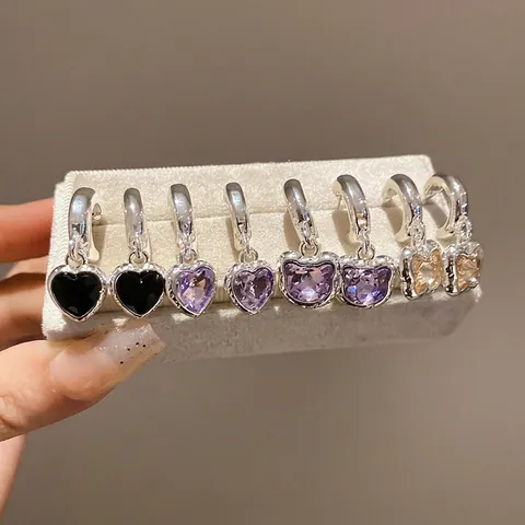 Schmetterling Herz Katze Anhänger Creolen Legierung Mit 925 Sterling Silber Ohrstecker Exquisiter Schmuck Für Damen