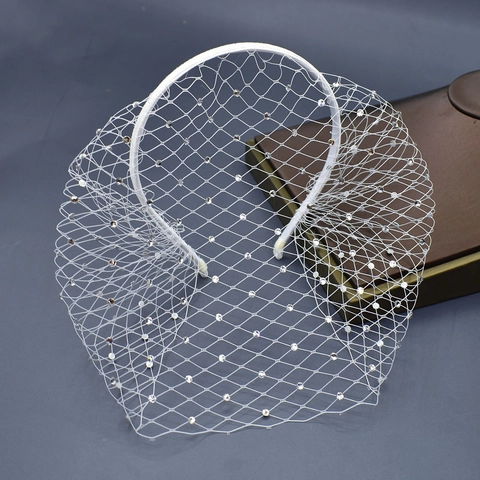 Rhinestone Birdcage Schleier Stirnband Netz Fascinator Hochzeit Party Retro Kopfschmuck Für Frauen