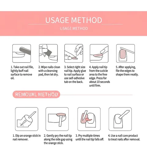 French Tip Press On Nails Long Duck Shape Pink Star Pattern Detachable False Nails Sweet Y2K Manicure For Women