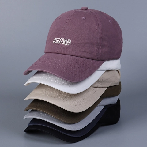 Baseballkappe Aus Gewaschener Baumwolle Mit Surfing Stickerei Verstellbarer Sonnenschutzhut Lässiger Sport