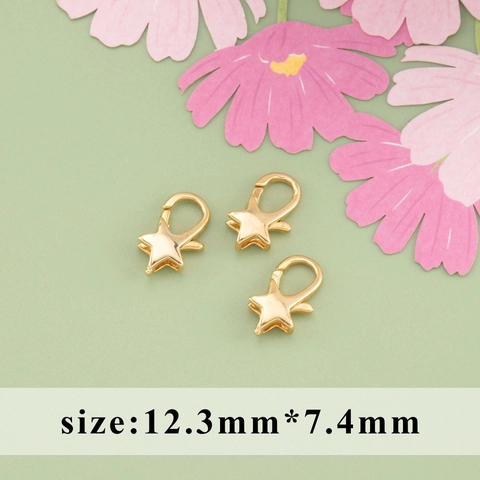 Lobster Clasps Jewelry Connectors 18K Gold Plated Brass DIY Necklace Bracelet Making Findings Heart Star Oval Shapes