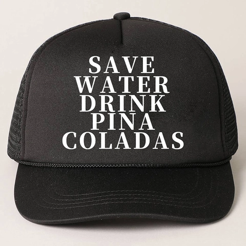 Grappige Slogan Trucker Hat Polyester Mesh Ademend Verstelbaar Gebogen Rand Zomer Strand Vakantie Casual Pet