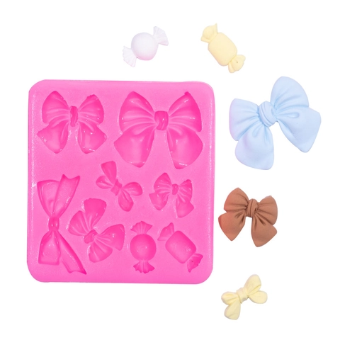 Stampo Silicone Fiocco Caramella Per Decorazione Torte Fondant Cioccolato Strumenti Cottura Accessori Fai Da Te