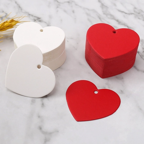 Heart Shaped Gift Tags Blank Kraft Paper Cardboard Labels For Wedding Valentines Day Party Favors DIY Crafts Decoration