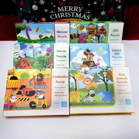 Cartoon Animal Dinosaur Cardboard Puzzle Toy Kids Educational Cognitive Learning Kindergarten Student Enlightenment Gift