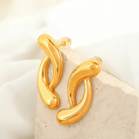 Minimalistische Titaniumstaal Onregelmatige Cirkel Geometrische Creolen Voor Vrouwen Franse Chic Stijl Gedraaide Abstracte Metalen Oorbel Sieraden