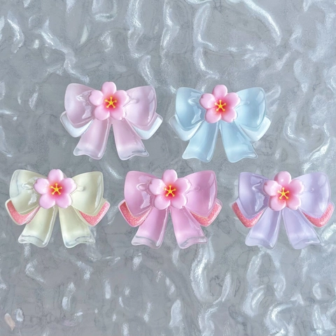 Charms De Resina Con Lazo De Flor De Cerezo Colgantes Transparentes Para Hacer Joyas De Bricolaje