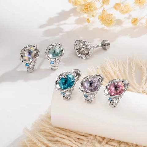 Marine Oceaan Schelp Zeester Helix Kraakbeen Stud Schroefsluiting Titanium Staal Zirkoon Piercing Sieraden Voor Vrouwen