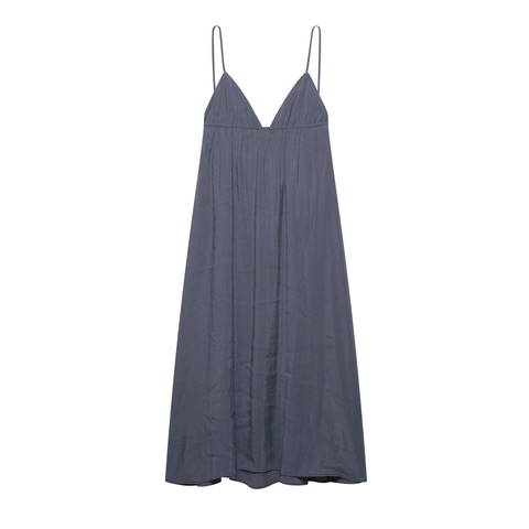 Damen Sommer Ärmellos V-Ausschnitt Spaghettiträger A-Linie Maxikleid Hohe Taille Gesmokt Crinkle Satin Party Langes Kleid