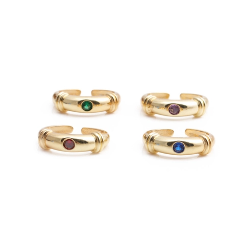 Geometrische Open Verstelbare Ring Koper Micro Pave Zirconia Ronde Kleurrijke Edelsteen Mode Sieraden Vrouwen