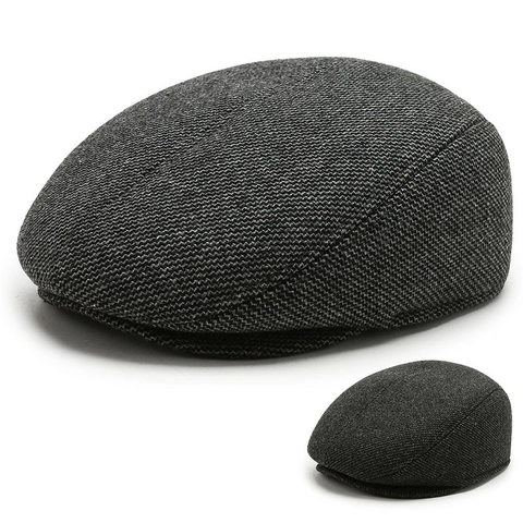 Coppola Piatta Da Uomo Motivo Spina Di Pesce Ivy Newsboy Cappello Con Paraorecchie Termico Spesso Texture Lana Vintage Autunno Inverno