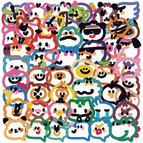 Simpatici Adesivi per Animali dei Cartoni Animati Impermeabili PET Trasparenti per Fai da Te Journal Scrapbooking Laptop Custodia